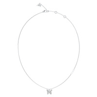 Guess Slušivý ocelový náhrdelník s motýlkem Chrysalis JUBN04107JWRHT/U