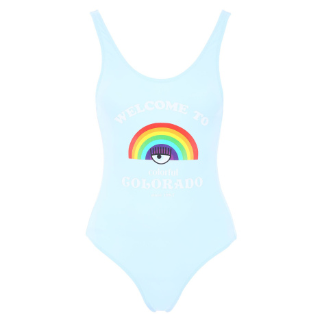 Dámské světle modré plavky Rainbow Chiara Ferragni 19PE-CFB017 CELESTE/SKY