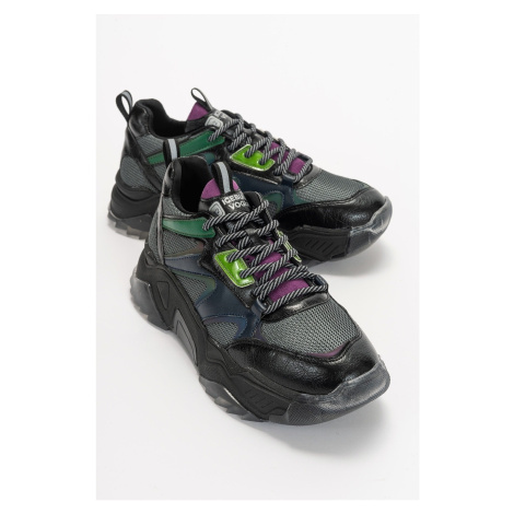 LuviShoes Limos Black-purple Multi Women's Sneakers