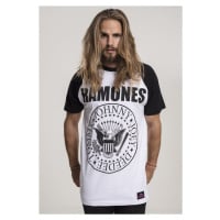 Pánské tričko krátký rukáv // Merchcode Ramones Circle Raglan Tee wht/blk