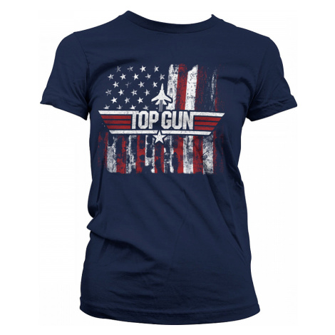 Top Gun tričko, America Girly Navy Blue, dámské HYBRIS