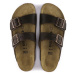 Kožené pantofle Birkenstock Arizona dámské, hnědá barva, 52533