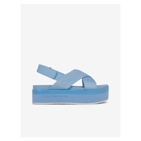 Světle modré dámské sandálky na platformě Calvin Klein Jeans
