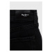 Dětské riflové kraťasy Pepe Jeans černá barva, hladké, nastavitelný pas