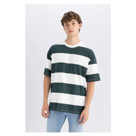 DEFACTO Boxy Fit Crew Neck Striped Short Sleeve T-Shirt