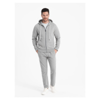 Men's sweatshirt set unbuttoned sweatshirt + pants - gray V8 Z83