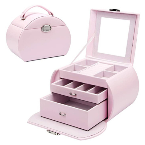 Troli Růžová luxusní šperkovnice kufřík B35