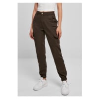 Dámské kalhoty // Urban Classics / Ladies High Waist Cargo Pants brown