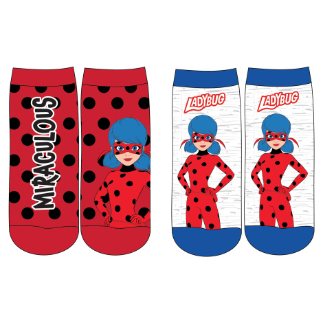 Dívčí ponožky - Kouzelná Beruška Miraculous 5234220, červená/šedý melír Barva: Mix barev