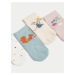 Sada čtyř párů dětských vzorovaných ponožek v bílé, krémové, růžové a světle modré barvě Marks &