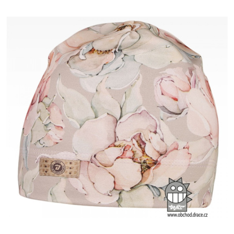 Bavlněná celopotištěná čepice Dráče - vzor 04 - starorůžová, květy Barva: Růžová