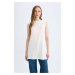 DEFACTO Regular Fit Crew Neck Sleeveless Basic Plain Tunic