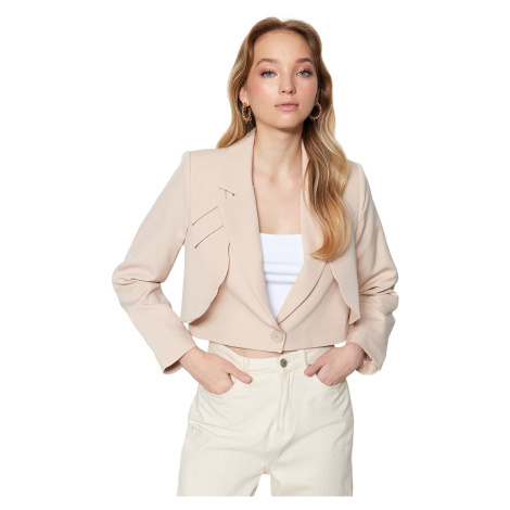 Trendyol Stone Crop Woven Lined Blazer Jacket