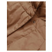 Tmavě béžový dámský zimní kabát s páskem (2M-061)