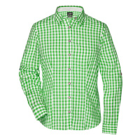 James&Nicholson Dámská kostkovaná košile JN637 Green