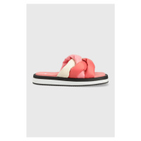 Pantofle BOSS Allie Braid dámské, růžová barva, 50493084