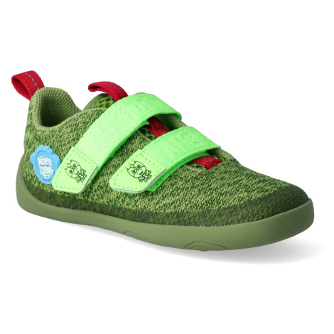 Barefoot tenisky Affenzahn - Minimal Lowcut Knit Dragon zelené vegan