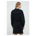 Bavlněné šaty Karl Lagerfeld černá barva, midi, oversize