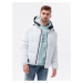 Bílá pánská zimní bunda Ombre Clothing C533