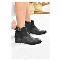Fox Shoes Women's Black Short Heeled Daily Boots