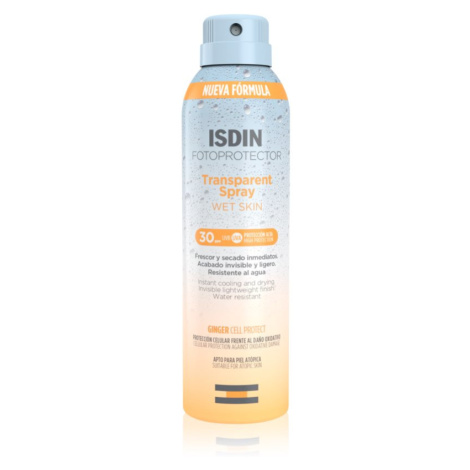ISDIN Transparent Spray Wet Skin transparentní sprej na opalování SPF 30 250 ml