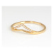 Dámský zlatý prsten špička se zirkony PR0606F + DÁREK ZDARMA