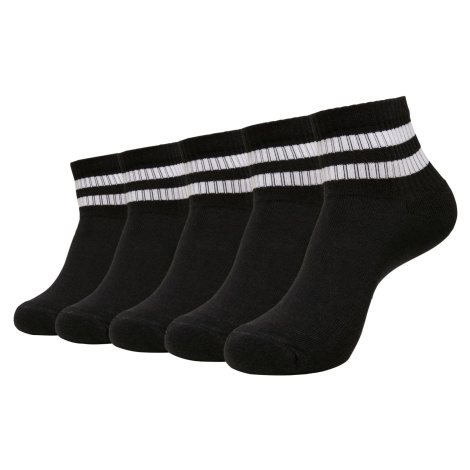 Sportovní ponožky s logem Half Cuff Logo po 5 baleních černé Urban Classics