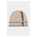 Čepice karl lagerfeld k/essential knit beanie hnědá