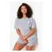 Trendyol Curve Gray Cotton Printed Knitted Pajamas Set