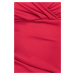 Červené přiléhavé šaty s nařasenými rukávy