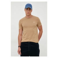 Bavlněné tričko Polo Ralph Lauren béžová barva