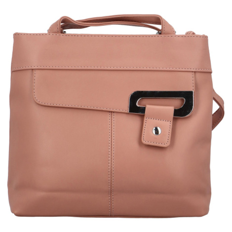 Trendy dámský koženkový kabelko-batůžek Eleana, růžová BELLA BELLY