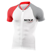 SIX2 Cyklistický dres s krátkým rukávem - BIKE3 ULTRALIGHT - bílá/červená/šedá