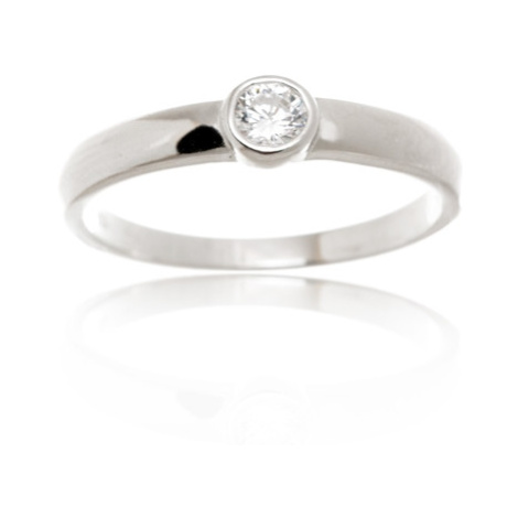Dámský stříbrný prsten s čirým zirkonem AGG506 Beneto