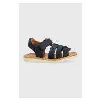 Dětské semišové sandály Pom D'api tmavomodrá barva