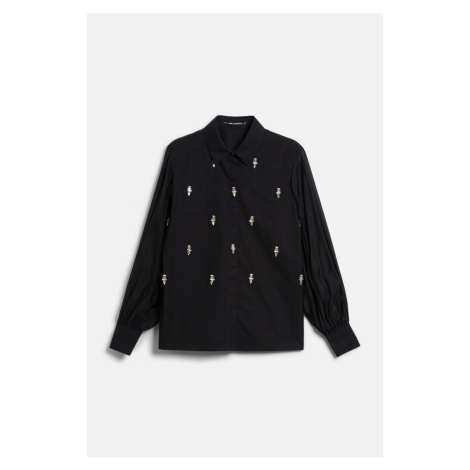 Halenka karl lagerfeld embellished blouse black