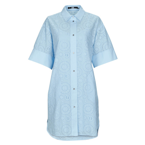 Karl Lagerfeld BRODERIE ANGLAISE SHIRTDRESS Modrá