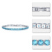 Sisi Jewelry Náramek se zirkony Terzi NR1106-1-KSB00001(7)/17 Světle modrá 17 cm