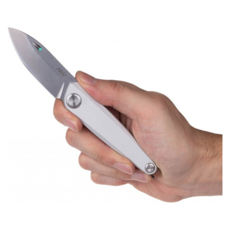 Zavírací nůž Z050 ANV® - barva rukojeti: stříbrná, šedá čepel - Stone wash