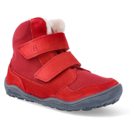 Barefoot zimní obuv s membránou bLIFESTYLE - Eisbär wool velcro Feuerrot