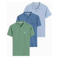 Ombre Set of men's pique knit polo shirts 3-pack