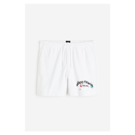 H & M - Teplákové šortky Regular Fit - bílá H&M