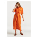 ŠATY GANT REL SS FLAP POCKET SHIRT DRESS oranžová