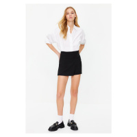 Trendyol Black Knot Detailed Woven Shorts Skirt