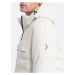 Krémová pánská prošívaná zimní bunda Ombre Clothing
