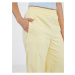 Světle žluté dámské široké kalhoty VERO MODA Carmen
