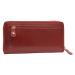 Červená zipová dlouhá kožená dámská peněženka Gayla Mercucio
