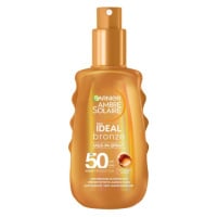 Garnier Ambre Solaire ideal bronze opalovací tělové mléko ve spreji SPF 50, 150 ml