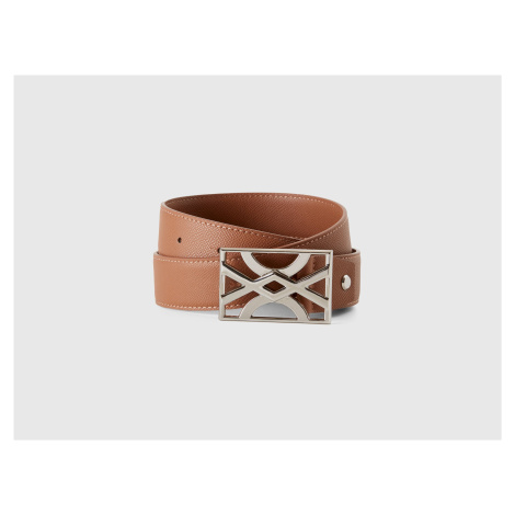 Benetton, Brown Belt With Logoed Buckle United Colors of Benetton