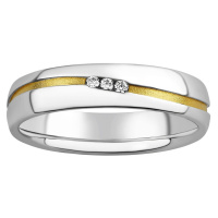 Snubní stříbrný prsten Sunny pozlacený žlutým zlatem s Brilliance Zirconia